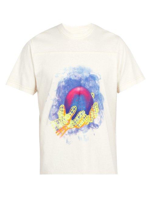 Matchesfashion.com Off-white - World Hand Print Cotton T Shirt - Mens - White