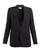 Matchesfashion.com Saint Laurent - Single Breasted Wool Twill Blazer - Womens - Black