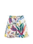 Matchesfashion.com La Doublej - Good Butt Floral Cotton-blend Shorts - Womens - White Multi