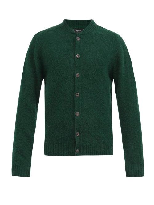 Matchesfashion.com Howlin' - Four Eyes Brushed-wool Cardigan - Mens - Green
