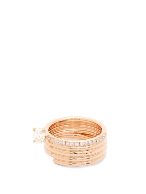 Matchesfashion.com Repossi - Blast 18kt Rose-gold & Diamond Ring - Womens - Rose Gold