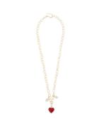 Matchesfashion.com Wilhelmina Garcia - Heart And Pearl 18kt Gold-vermeil Necklace - Womens - Red Gold