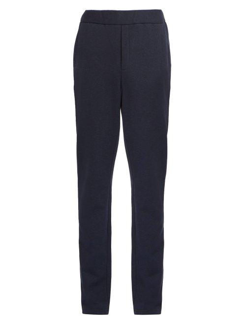 Matchesfashion.com Bottega Veneta - Intrecciato Trim Cotton Blend Track Pants - Mens - Navy