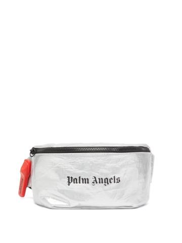Matchesfashion.com Palm Angels - Logo Print Reflective Belt Bag - Mens - Silver