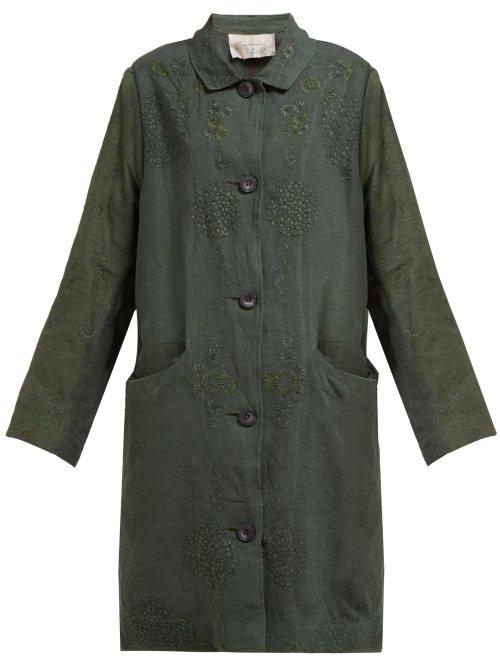 Matchesfashion.com By Walid - Cedric 1920s Linen Coat - Womens - Green