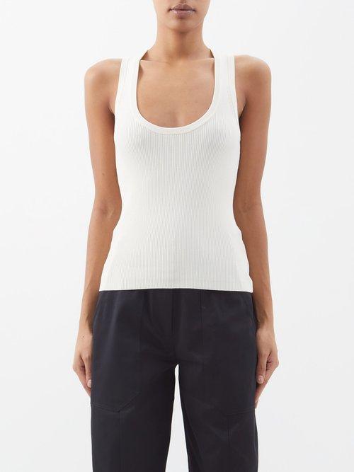 Matteau - Scoop-neck Ribbed-jersey Tank Top - Womens - Ecru