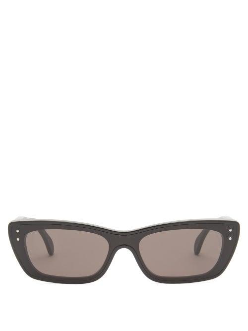 Matchesfashion.com Alaa Eyewear - Rectangular Acetate Sunglasses - Womens - Black