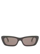 Matchesfashion.com Alaa Eyewear - Rectangular Acetate Sunglasses - Womens - Black