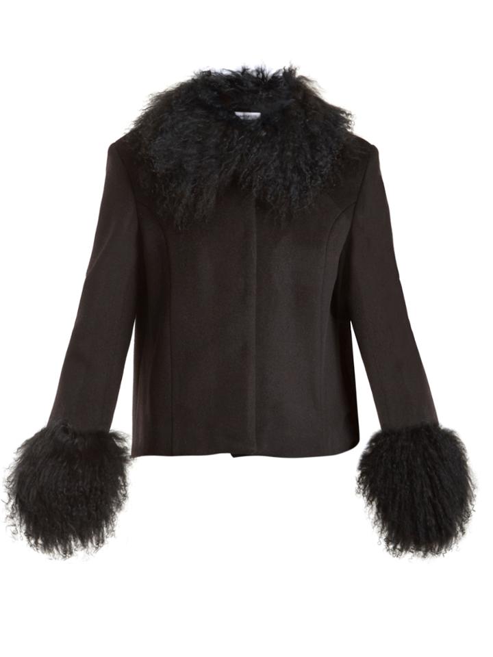 Saks Potts Dorthe Fur-trimmed Wool Jacket