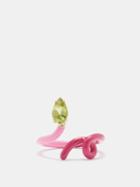Bea Bongiasca - Baby Vine Peridot, Enamel & 9kt Gold Ring - Womens - Pink Multi