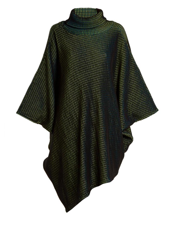 Issey Miyake Auroral Roll-neck Ripple-knit Poncho