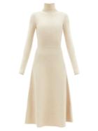 Matchesfashion.com Gabriela Hearst - Betti Roll-neck Cashmere-blend Knitted Dress - Womens - Light Beige