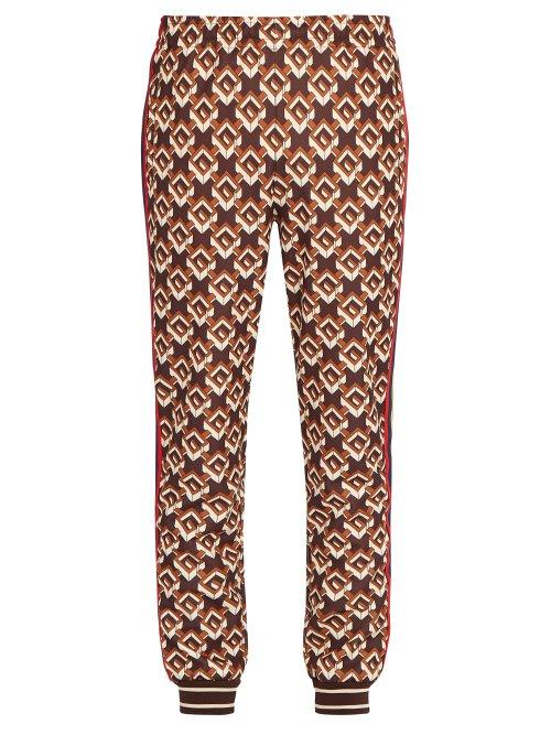 Matchesfashion.com Gucci - Geometric Gg Jersey Track Pants - Mens - Multi