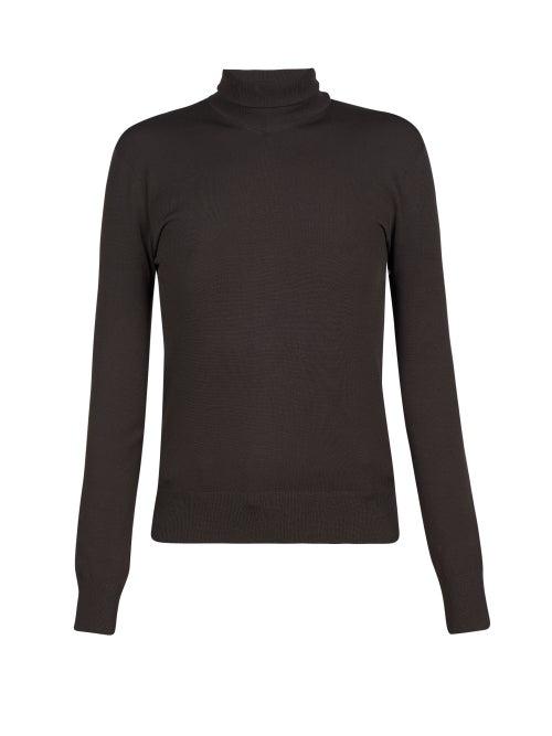 Bottega Veneta - Roll-neck Sweater - Womens - Dark Brown