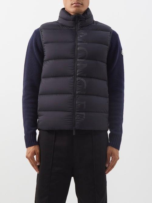Moncler - Amak Logo-print Quilted-shell Down Gilet - Mens - Black