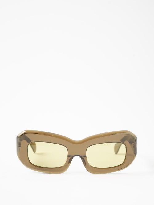 Port Tanger Eyewear - Baraka Square Acetate Sunglasses - Mens - Light Brown