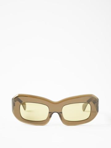 Port Tanger Eyewear - Baraka Square Acetate Sunglasses - Mens - Light Brown