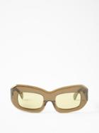 Port Tanger Eyewear - Baraka Square Acetate Sunglasses - Mens - Light Brown