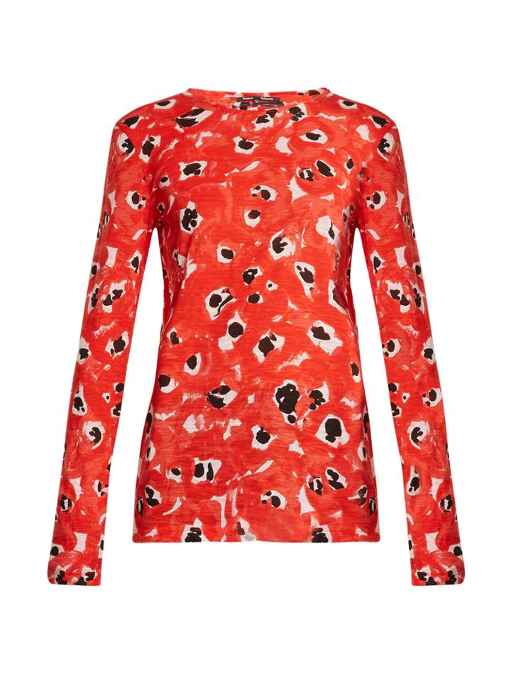 Proenza Schouler Abstract-print Long-sleeved Cotton-jersey Top