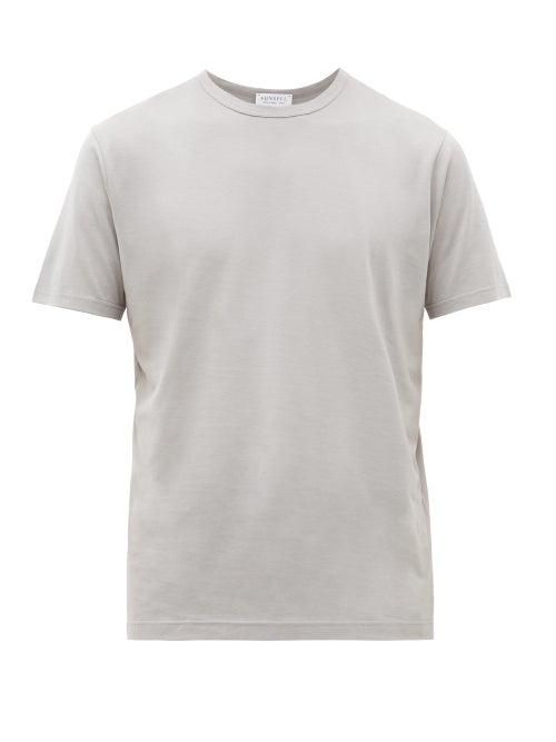 Matchesfashion.com Sunspel - Pima Cotton T Shirt - Mens - Light Grey