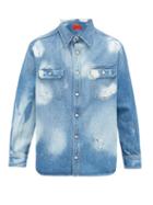 Matchesfashion.com 424 - Distressed Denim Shirt - Mens - Blue