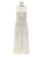 Matchesfashion.com Thebe Magugu - Detachable-collar Ribbed Wool-blend Midi Dress - Womens - White