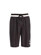 Matchesfashion.com Dolce & Gabbana - Long Logo Pinstripe Board Shorts - Mens - Black