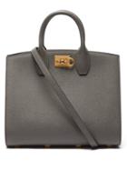 Salvatore Ferragamo - The Studio Box Grained-leather Handbag - Womens - Grey