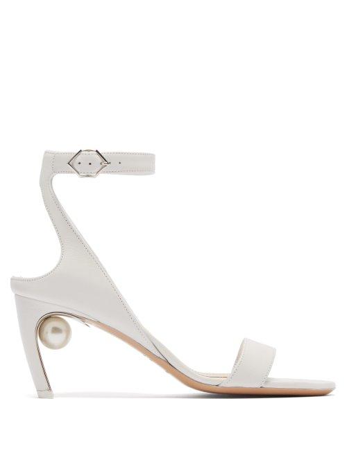 Matchesfashion.com Nicholas Kirkwood - Lola Faux Pearl Heeled Leather Sandals - Womens - White