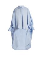 Matchesfashion.com Palmer//harding - Point Collar Cotton Blend Poplin Shirt - Womens - Blue
