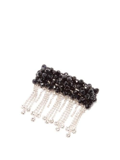 Matchesfashion.com Shrimps - Penelope Fringed Crystal Barrette - Womens - Black Silver