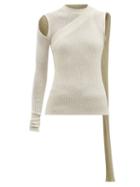Matchesfashion.com Rick Owens - Banana Convertible Ribbed-cotton Dress Top - Womens - Light Grey