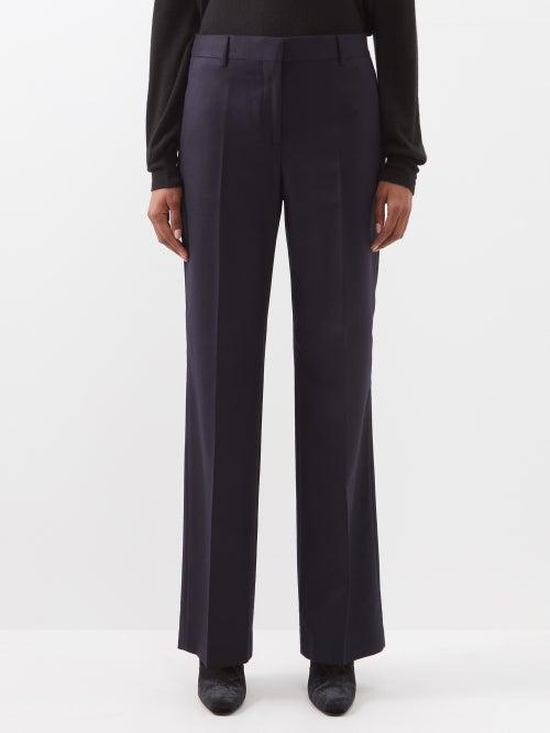 Burberry - Wool-twill Straight-leg Trousers - Womens - Charcoal