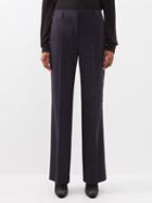 Burberry - Wool-twill Straight-leg Trousers - Womens - Charcoal