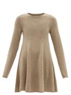Khaite - Fleurine Fluted Cashmere Dress - Womens - Light Brown
