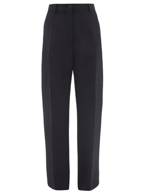 Matchesfashion.com Jil Sander - Pleated Wool Trousers - Womens - Navy