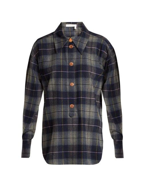Matchesfashion.com See By Chlo - Checked Flannel Shirt - Womens - Navy Multi