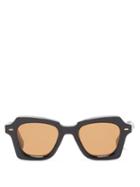 Ladies Accessories Jacques Marie Mage - Lake 1940s Square Acetate Sunglasses - Womens - Black
