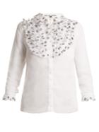 Jupe By Jackie Fairy Floral-embroidered Cotton-organza Shirt