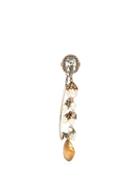 Matchesfashion.com Alexander Mcqueen - Shell, Pearl And Crystal Single Earring - Womens - Silver