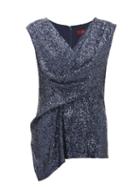 Matchesfashion.com Sies Marjan - Neela Draped Sequinned Top - Womens - Navy