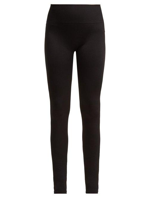 Matchesfashion.com Pepper & Mayne - Ribbed Stretch Knit Leggings - Womens - Black