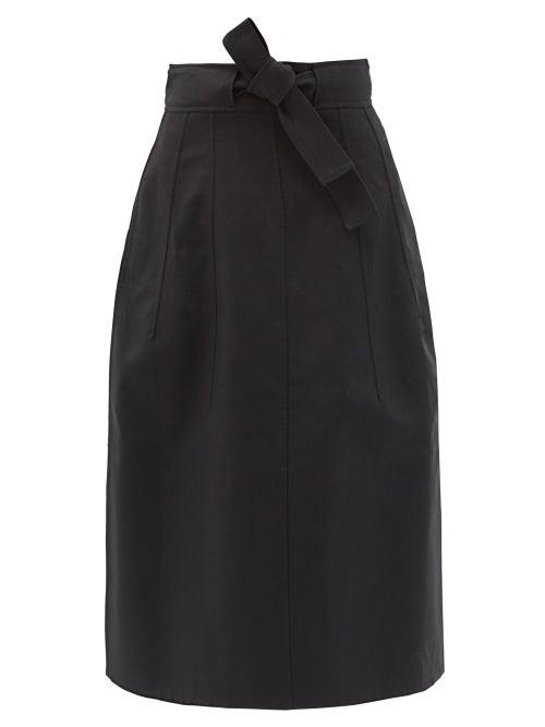 Matchesfashion.com Jil Sander - Belted Cotton Skirt - Womens - Black