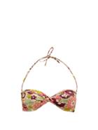 Matchesfashion.com Dodo Bar Or - Kayla Floral-print Twisted Bandeau Bikini Top - Womens - Pink Print