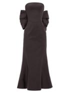 Matchesfashion.com Rasario - Bow-back Silk-dupion Gown - Womens - Black