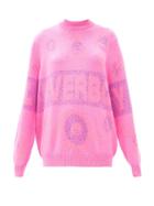 Matchesfashion.com Charles Jeffrey Loverboy - Logo-intarsia Sweater - Womens - Pink