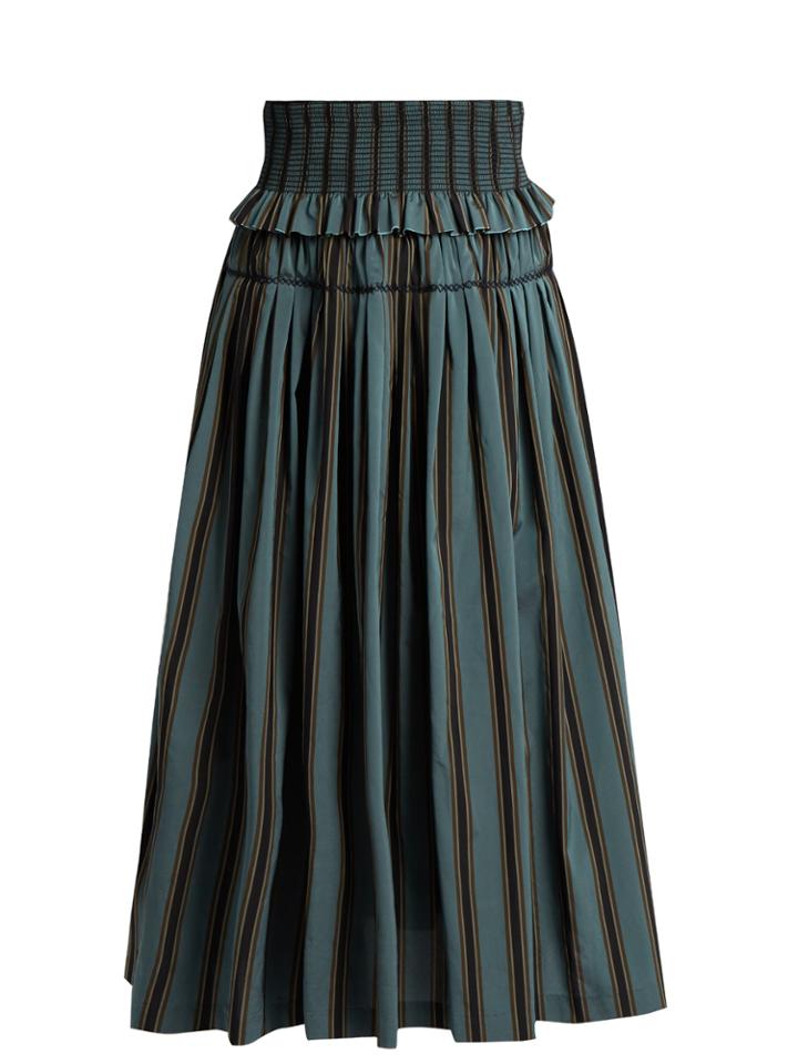 Brock Collection Sibylle Striped Taffeta Skirt