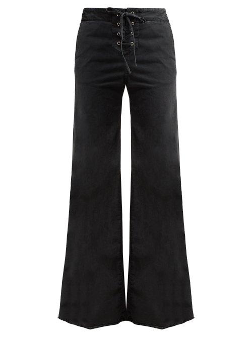 Matchesfashion.com Nili Lotan - Lennon High Rise Lace Up Jeans - Womens - Dark Grey