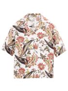 Matchesfashion.com Prada - Floral Print Poplin Bowling Shirt - Mens - White Multi