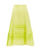 Matchesfashion.com Molly Goddard - Jane Frilled Cotton-paper Skirt - Womens - Green